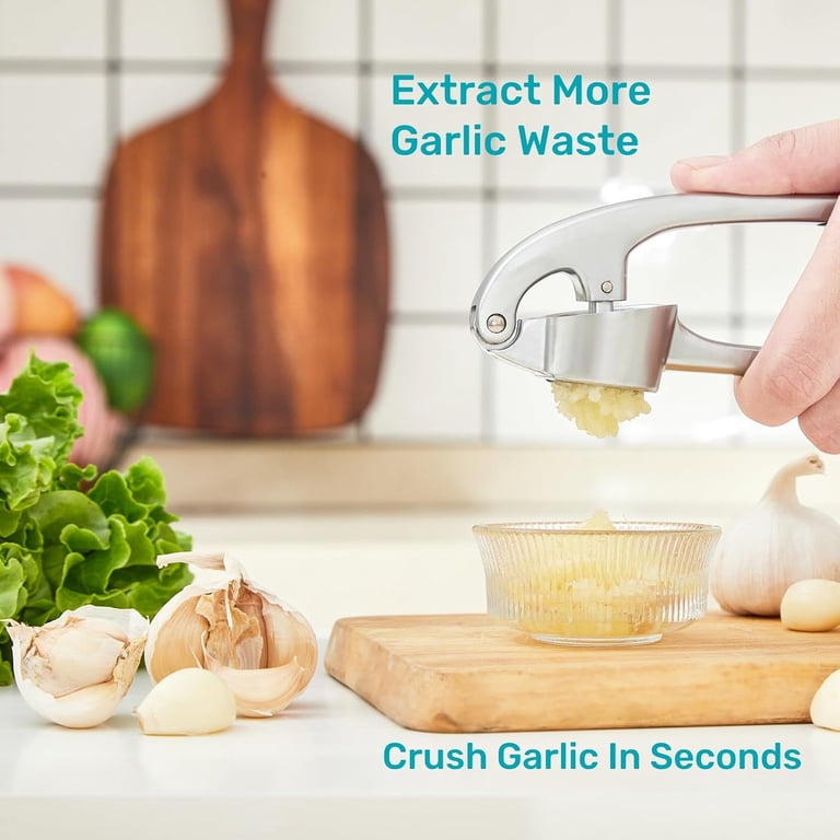 Garlic Press With Ergonomic Handle, Rust Proof Stainless Steel photo 3