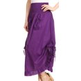 thumbnail image 4 of Sakkas Coco Long Cotton Ruffle Skirt with Pockets and Elastic Waistband - Purple - One Size Regular, 4 of 4