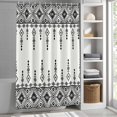thumbnail image 6 of Black White Boho Shower Curtain Set, Waterproof Shower Curtains for Bathroom, Vintage Ethnic Tribe Abstract Art Retro Washable Fabric Cloth Bath Curtain for Bathtub Decoration with Hooks 54x78 Inches, 6 of 9