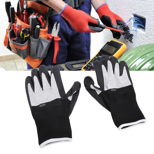 Guantes De Resistencia Al Voltaje De 400 V, Guantes De Trabajo Aislados, 1 Par De Tela De Nailon, Dureza Fuerte Para Mantenimiento Mecánico