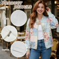 thumbnail image 6 of DISNIMO Flower Printed Jackets for Women Long Sleeve Sweatshirts Zip Up Outwear Casual Jackets Fall Winter Clothes, 4XL, 6 of 7