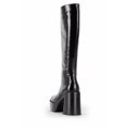 thumbnail image 4 of Jeffrey Campbell The-Band Black Squared Toe Block Heel Zipper Knee High Boots (Black, 6), 4 of 5