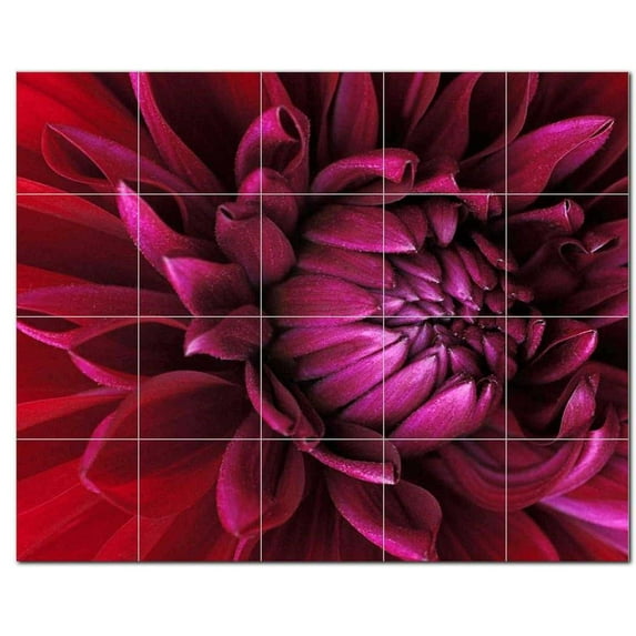 Flowers Ceramic Tile Mural Kitchen Backsplash Bathroom Shower, 402301-XL54