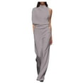 thumbnail image 2 of HHeiK Women's Banquet Dress Jumpsuit Casual Loose Sleeveless Wide Leg Pant Romper Hanging Neck Trousers, 2 of 5