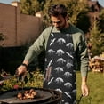 thumbnail image 4 of Black Cartoon Dinosaurs Fossils Pattern Apron-Garden Aprons for Women with Pockets-Cotton Linen Waterproof Kitchen Cooking Gardening Aprons Adjustable for Kitchen,Cooking,BBQ and Salon 33x27 Inch, 4 of 7