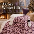 thumbnail image 3 of PYROEPLEEA Heated Electric Blanket Full Size 72 x 84 in, Flannel Sherpa, 6 Heat Settings, 1-12 Hour Auto Off, Machine Washable for Bed or Couch-Pink Purple Leopard, 3 of 8