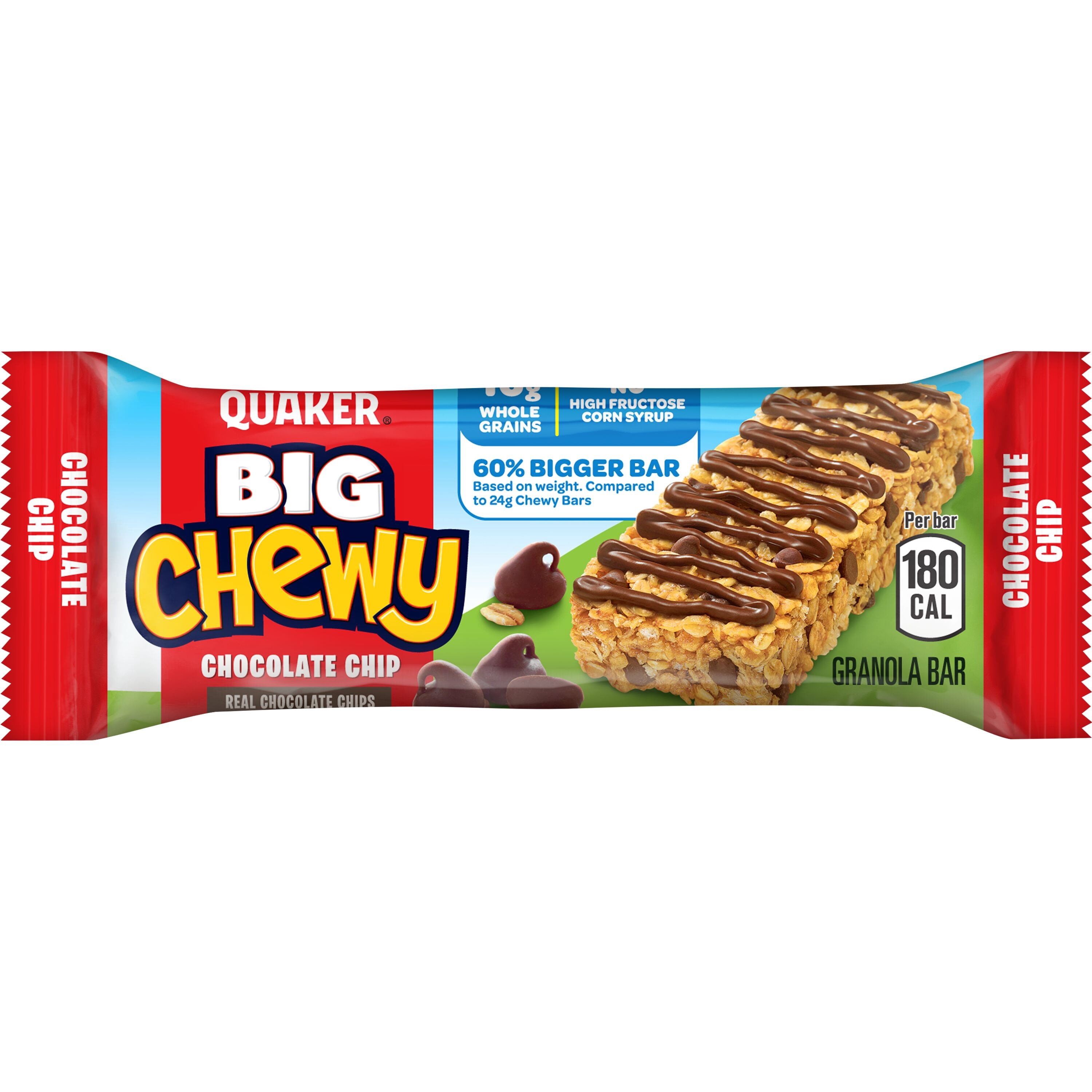 (12 pack) Quaker Big Chewy Chocolate Chip Granola Bars, 1.48 oz 5 Count