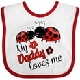 thumbnail image 3 of Inktastic My Daddy Loves Me with Cute Ladybugs Boys or Girls Baby Bib, 3 of 4