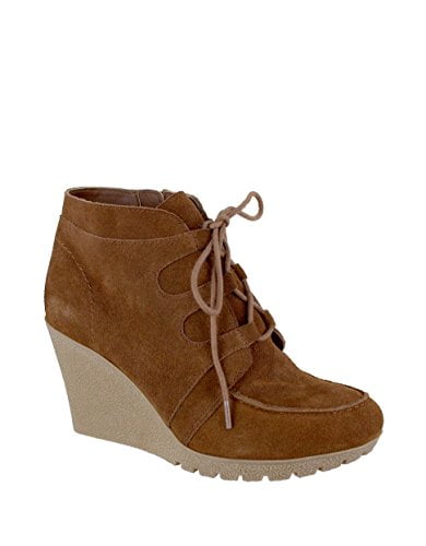 mia sarah lace up wedge bootie