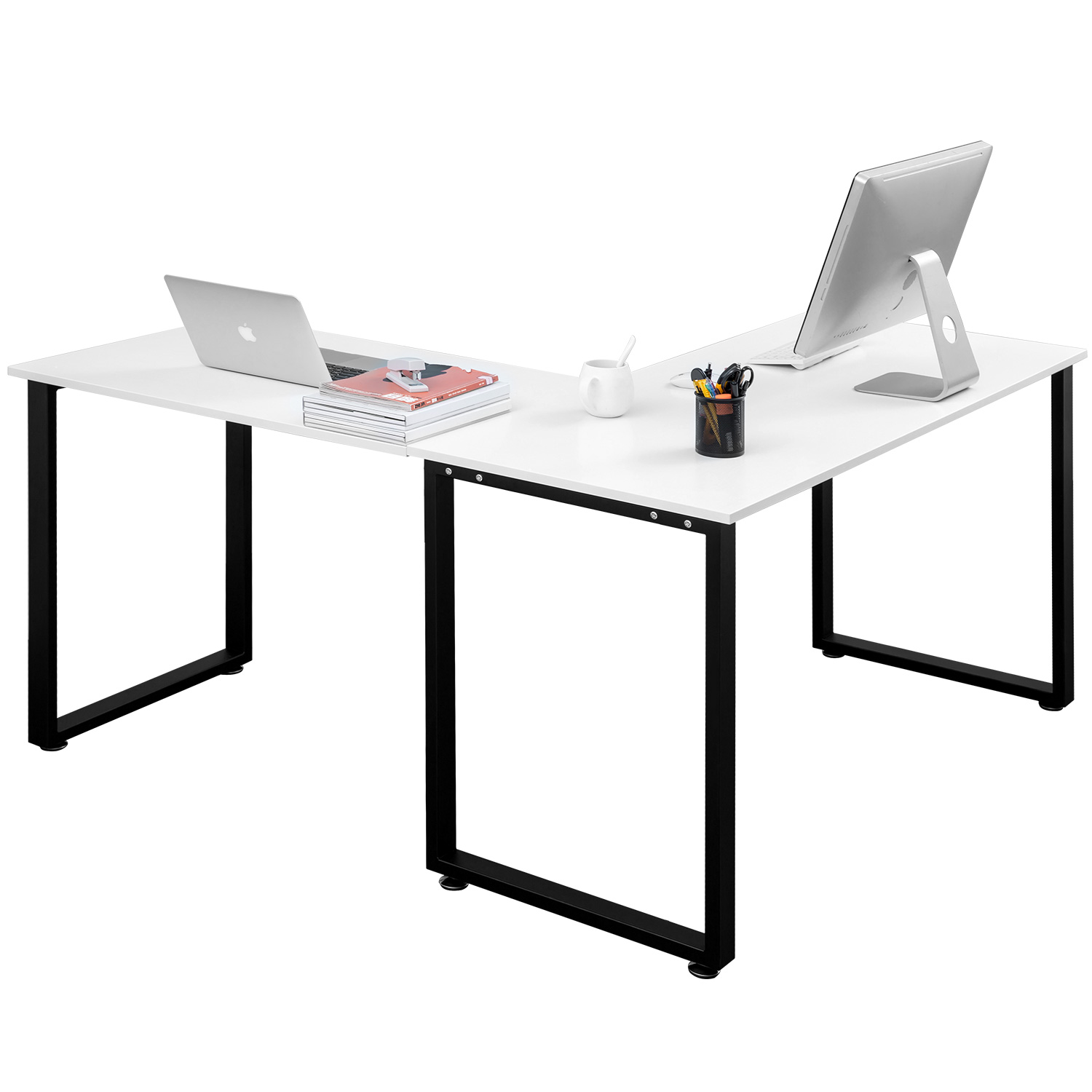 enyopro Home Office Computer Desk, 58’’ L-Shaped Corner Desk with 0.7" Thicker Tabletop, Space-Saving Workstation Table for Office Home Apartment, Sturdy Metal Frame Corner Gaming Study Table, B2257 - image 3 of 8