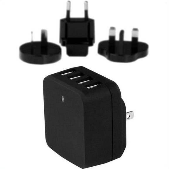StarTech.com USB4PACBK 34 watt 6.8 amp Black 4 Port USB Wall Charger