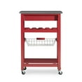 thumbnail image 6 of Linon Corbari 4-Tier Mobile Serving Cart with Stainless Steel Top, 22.75" Length, Red, 6 of 14