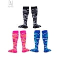 thumbnail image 6 of Gustave 1Pair Camo Compression Socks Nursing Performance Socks for Edema,Diabetic, Varicose Veins,Running Marathon Camouflage Pressure Socks "Pink, L/XL", 6 of 6