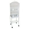 Ymlgroup 6804 3 by 8" Bar Spacing Tall Shall Top Small Bird Cage with Stand - 18"x14" in White