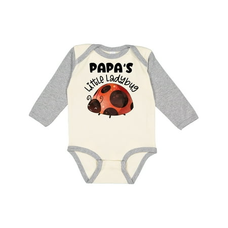 

Inktastic Papa s Little Ladybug Gift Baby Boy or Baby Girl Long Sleeve Bodysuit