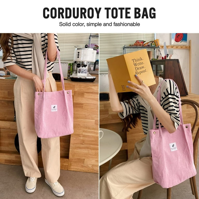 Women's Aesthetic Corduroy Tote Bag