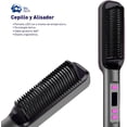 thumbnail image 2 of Cepillo Alisador Bluelander para Cabello, 4 Ajustes de Temperatura 160-220 °C, Cepillo Termico Con Clips y Liga, Gris/Rosa, 2 of 5