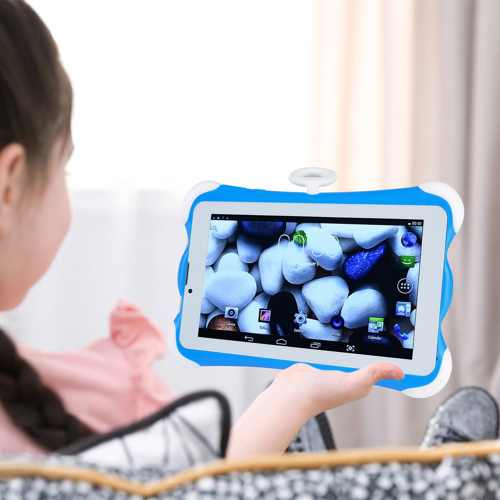IUYT6 Tablet Children's Learning Machine WIFI Bluetooth Android 1G+16G Dual Camera 2800amh Call Gaming 7Inch IPS Display Screen 4 Core Processor Daily Gifts