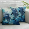 thumbnail image 3 of GOSMITH Dolphins Bed Pillow Covers, Lovely Ocean Dolphin Decorative Throw Pillow Cover Cushion Case for Sofa Bed Living Room Farmhouse Decorations, 3 of 5