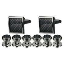 LEORX Cufflinks And Studs Set Black Cufflinks Men 8Pcs