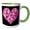 Green/White, variant on 3drose, a Heart Full of Girly Pink Hearts on Black Background, 15oz Mug