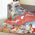 thumbnail image 5 of Personalised Blanket Custom Blanket with Collage Photos Text, Custom Soft Flannel Blanket for Family Friends Kids Couple, Personalized Gifts for Christmas Xmas New Year Birthday Wedding Anniversary, 5 of 6