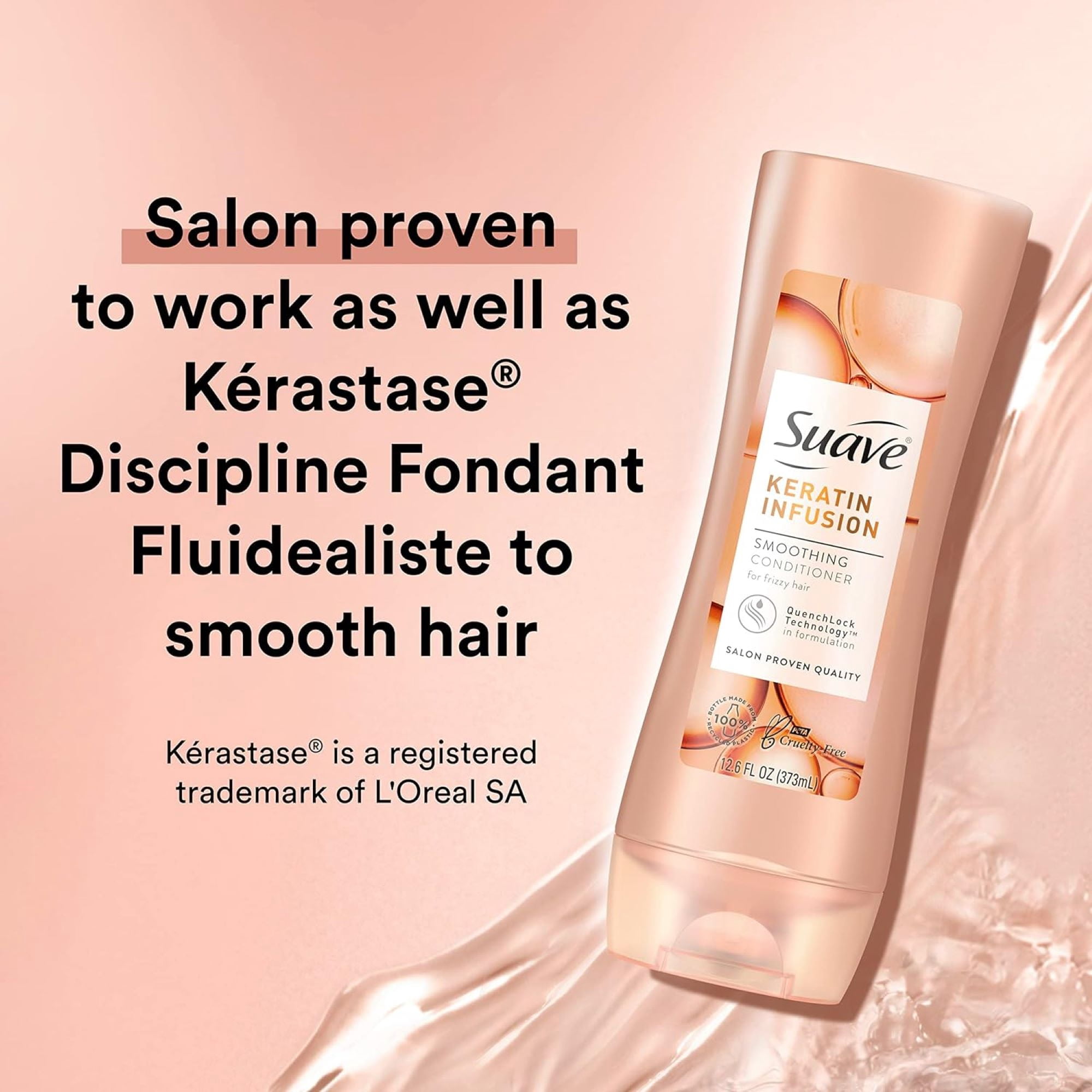 Suave Professionals Keratin Infusion Smoothing Shampoo and Conditioner with Pump 28 oz 2 Count
