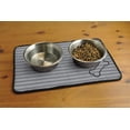 thumbnail image 2 of Design Imports DII Gray Stripe Brodé Bone Pet Mat, 2 of 2