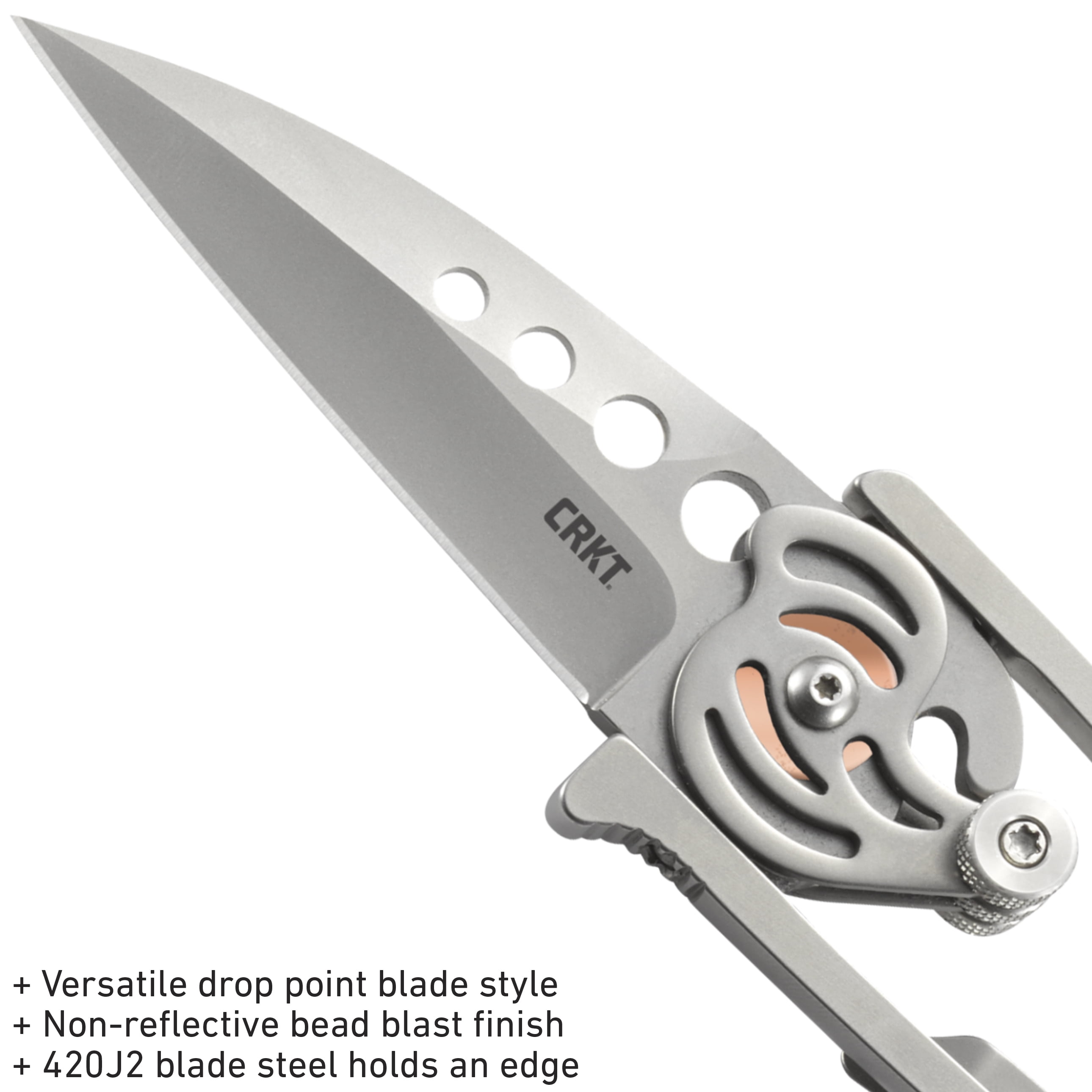 CRKT Snap Lock Everyday Carry EDC Pocket Folding Knife with Snap Lock: Stainless Steel Plain Edge Blade, Stainless Steel Handle, Pocket Clip, 5102N