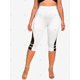thumbnail image 2 of Leggings Recortados de Talla Grande de Encaje de Bloqueo de Color Rosegal Leggings de talla grande, 2 of 5