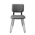 thumbnail image 2 of WE Furniture Flax Back Accent Dining Chair with Black Stitching, 2 Pack - Grey, 2 of 5