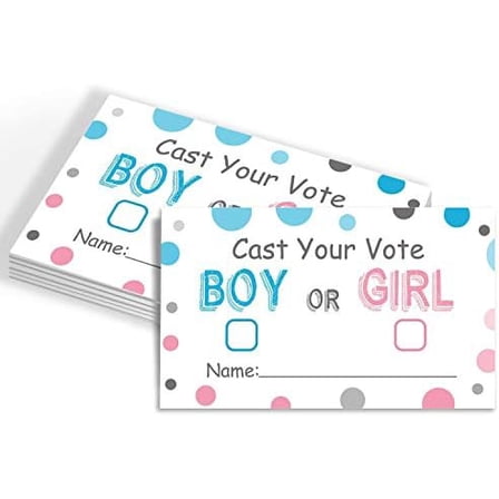 Gender Reveal Party Voting Cards, Baby Shower Game, 50 Cards, Pink and Blue, 3.5 x 2 Inches$$Home Decor, Kitchen, & Other