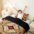 thumbnail image 3 of jejeloiu Warm Tribal Twin Duvet Cover,Geometric Print Twin Bedding For Boys,Brown Orange,Black Reversible,2-Piece,1 Duvet Cover and 1 Pillowcase, 3 of 6