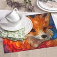 thumbnail image 6 of Dish Drying Mat, Vintage Stained Glass Fox Highly Absorbent Drying Matt Kitchen Counter, Dish Mat Drying Pad Dishes Drainer Mats for Kitchen Counter or Sink, 16 x 18 inch, 6 of 6