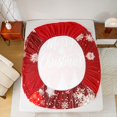 thumbnail image 5 of Manfei Merry Christmas Twin Sheet Sets,Chic Xmas Lantern Twin Fitted Sheet,White Red Flat Sheet For Girls,Breathable Home Decor,3-Piece, 5 of 7