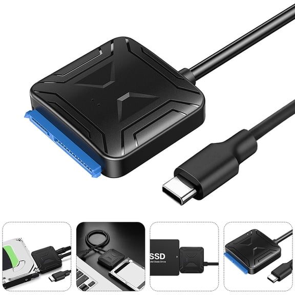 ETEREAUTY USB Type C to Black Hard Drive Adapter Cable for External Storage Devices, Tech Users, 1 Set