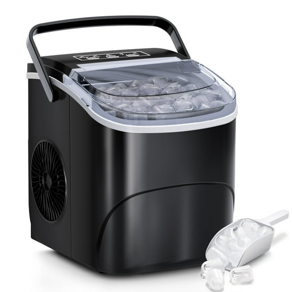 WAA Portable Ice Maker, 26 Lb Maximum Output, Black