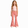 thumbnail image 3 of Tiijoy Girls Stylish Leopard Print Flared Pants Casual Slim Fit Pants, Pink, Size 5-16, 3 of 5