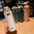 thumbnail image 2 of 530/750 Mug With Straw Steel Thermal Insulation Straight Cup Thermal Water Bottle Tumbler Thermocup 1pcS, 2 of 6