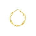 thumbnail image 6 of Auriga Fine Jewelry 14K Yellow Gold Polished Medium Twisted Hoop Earrings for Women, 6 of 6