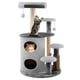thumbnail image 4 of Costway Torre de 6 niveles para gatos con rascadores, lugar de auto limpieza para gatos, casita de 2 niveles con hoyo para gatos y bambú, soporte de trepada 102 cm para descansar y divertirse, 4 of 4