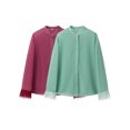 thumbnail image 2 of HH TRAF Conjunto de pantalón de diseño elegante de nicho de otoño para mujer, camisa de manga larga para mujer, top liso con decoración de plumas y botonadura sencilla para mujer, 2 of 4