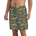 thumbnail image 2 of Logiee Modern Yellow Excavator Print Mens Swim Trunks Quick Dry Board Shorts,Breathable Hawaii Beach Shorts Swimwear Bathing Suits-Large, 2 of 6