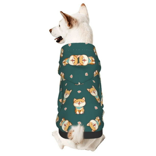 Balery Cute Shiba Sudadera con Capucha para Perros Pequeños – Ropa para Mascotas, Disfraz para Perros y Gatos, Ideal para Fiestas y Cosplay-Large