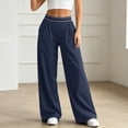 thumbnail image 2 of GPOECD Yoga Pants for Women Effortless Wide Leg Joggers with Slim Fit and Seamless Comfort Versatile Casual Trousers for Yoga and Daily Wear Wide Leg Sweatpants Navy,L, 2 of 8