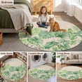 thumbnail image 5 of Tropical Plants Round Area Rug 5Ft Washable Circle Rugs for Living Room Bedroom, Summer Watercolor Green Palm Leaf on Linen Non-Slip Carpet Floor Mats Indoor Outdoor Carpet Runner Home Decor, 5 of 8