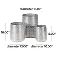 thumbnail image 4 of DecMode 12", 16", 20"H Silver Aluminum Metal Planter with Hammered Design (3 Count), 4 of 14