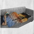 thumbnail image 6 of Western Soft Flannel Fleece Blanket, Sunny Desert Cactus Silhouettes Picture Wild West Nature Sunset Photography, Cozy Plush for Indoor and Outdoor Use, 50" x 60", Orange and Black, by Ambesonne, 6 of 6