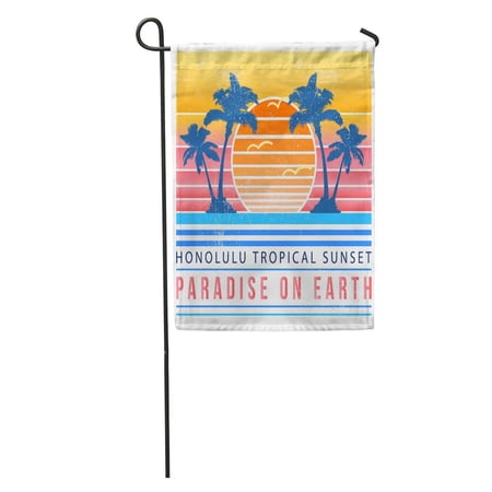 SIDONKU Surf Vintage Tropical Beach Board California Coast Collection Graphic Label Garden Flag Decorative Flag House Banner 12x18 inch