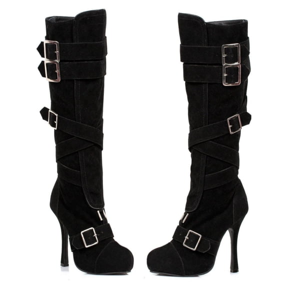 Ellie Shoes E-420-Vixen 4" Microfiber Knee High Women's Boot with Buckles.